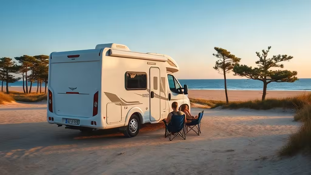 Camping-car près des dunes et pins pour estimer le budget séjour camping-car Biscarrosse