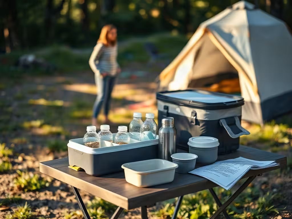 Organisation des repas pour bébé sur un emplacement de camping familial.