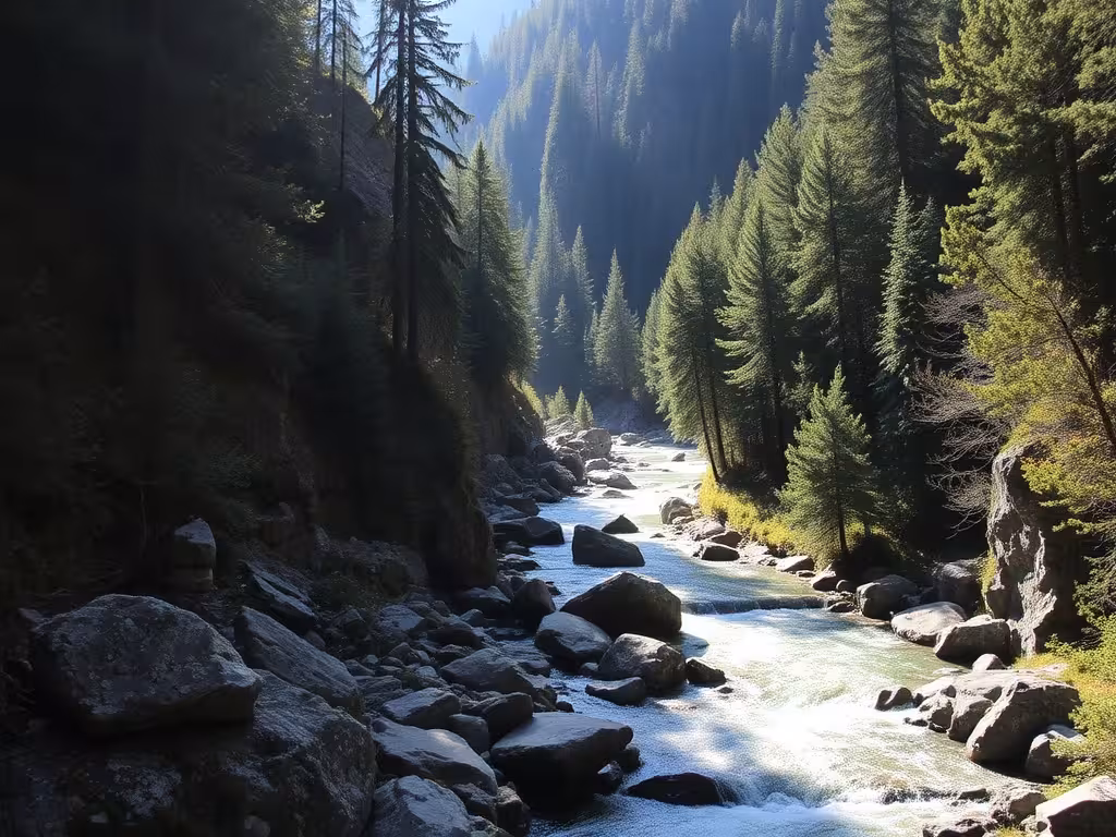 Rivière du Doubs coulant entre falaises et forêts de montagne, géographie du Jura dans le département 25