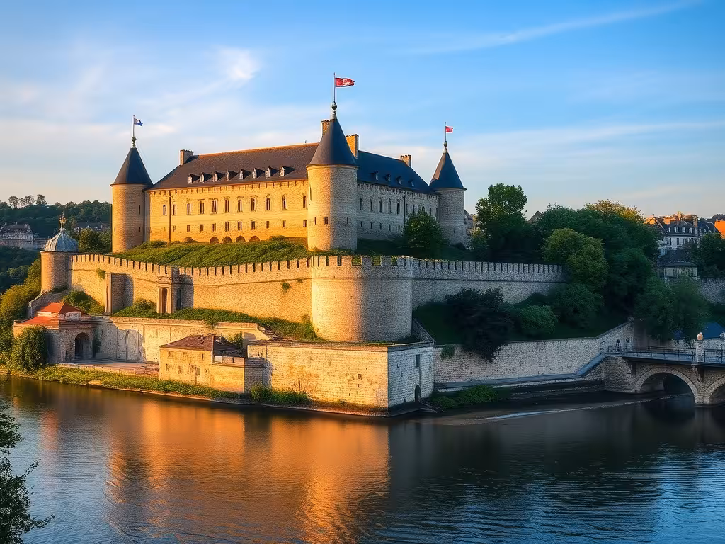 Citadelle de Besançon surplombant la rivière, patrimoine historique du département 25 Doubs