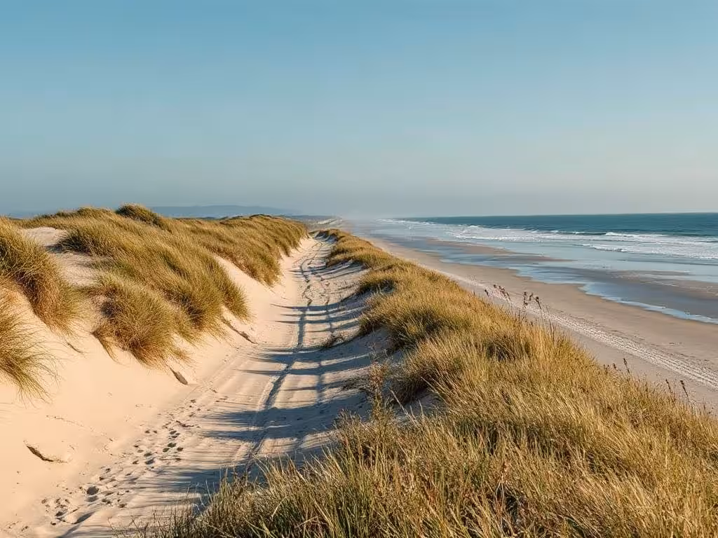 Dunes et plage de Dunkerque dans le Nord, département 59 des Hauts-de-France