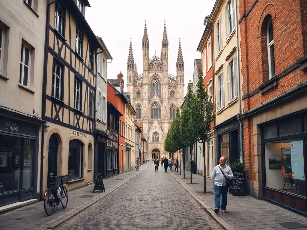 Centre historique de Beauvais, préfecture du département 60, avec la cathédrale Saint-Pierre.