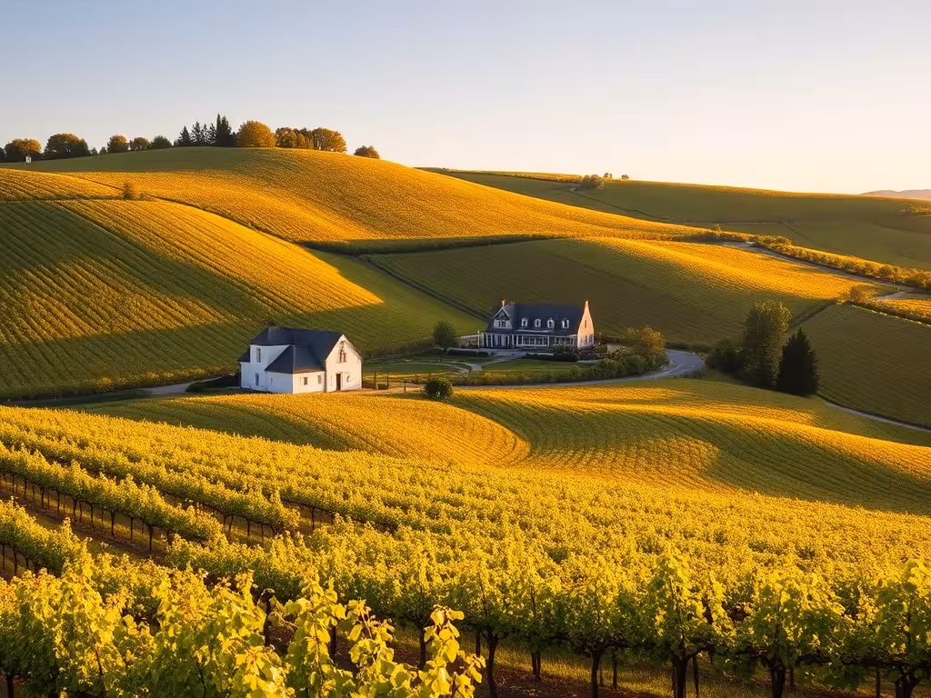 Vignobles de la Route des Vins alsacienne, paysage du Bas-Rhin avec villages blancs et coteaux