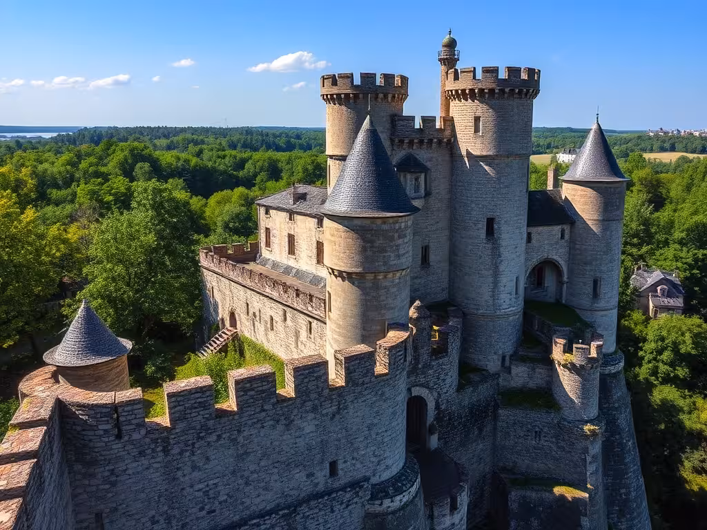 Château fort alsacien du Bas-Rhin, forteresse médiévale dominant le paysage vosgien