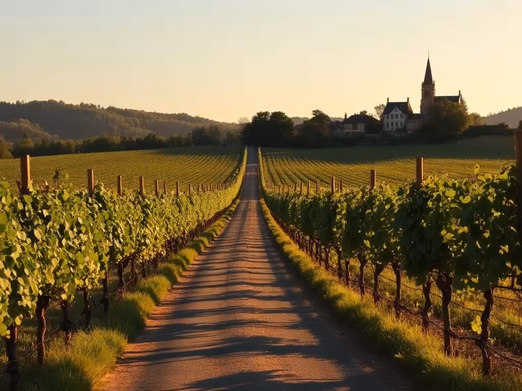 Route des Vins serpentant entre les vignobles du Haut-Rhin