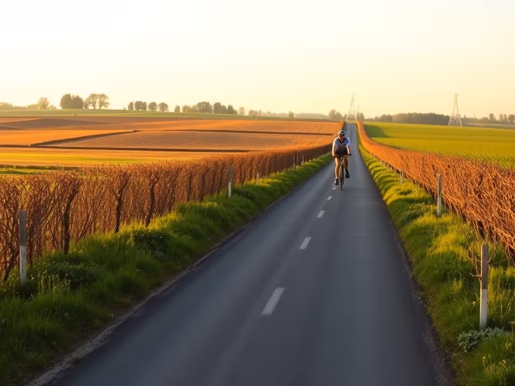 Véloroute rurale traversant les paysages verts du département 79 Deux-Sèvres