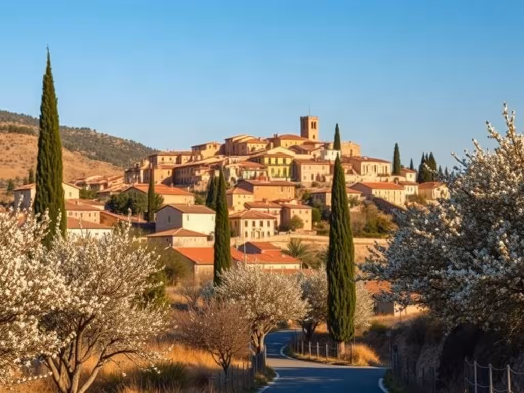 Destination pas cher en mars en France : village perché de Provence hors haute saison.