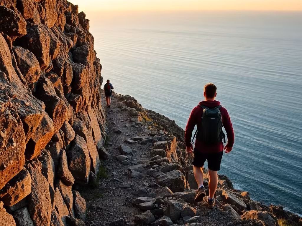 Sentier de randonnée GR34 longeant la côte sauvage de la presqu'île Renote