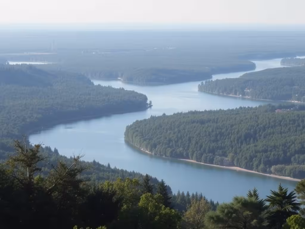 Vue panoramique sur l'estuaire du Trieux depuis le château La Roche-Jagu