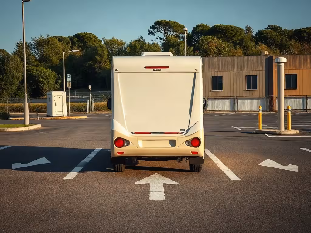 Restitution sereine d'une location camping-car Bordeaux sur une aire aménagée