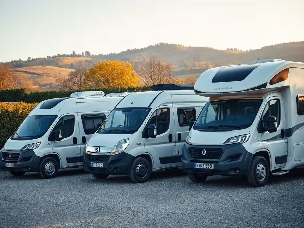 Comparatif de formats pour une location camping-car week-end : van, fourgon et camping-car.