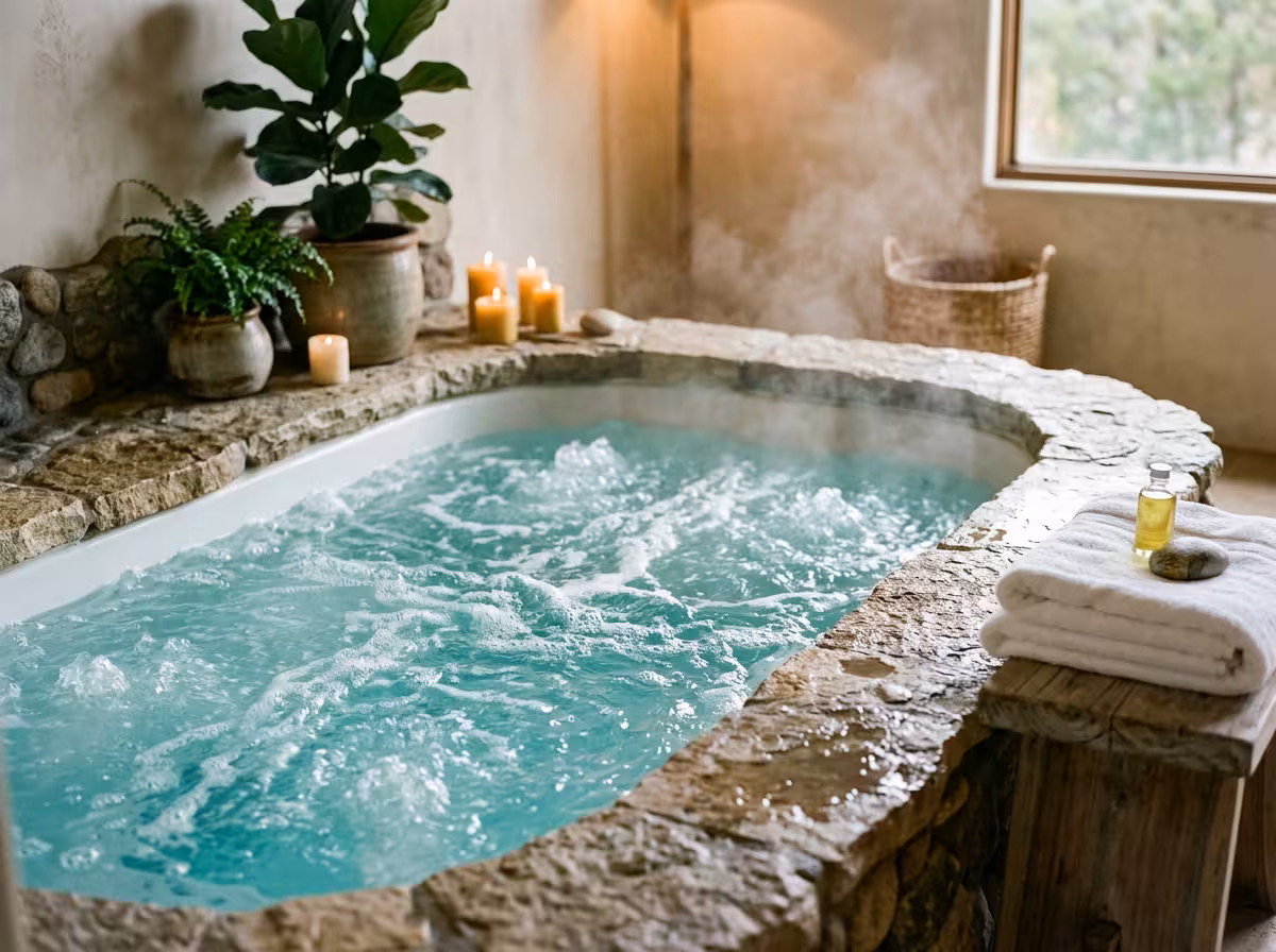 Jacuzzi et balnéothérapie luxe dans une love room du Mans