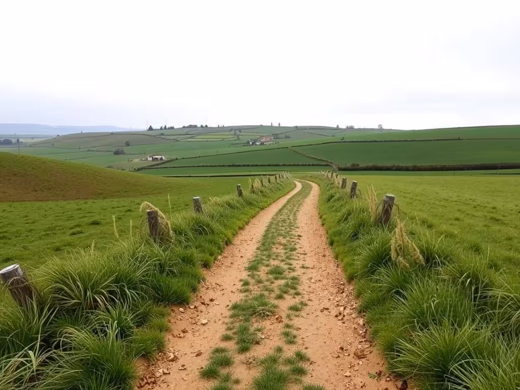 Sentier de randonnée à travers les prairies et villages de Mérignies, ambiance calme d'escapade nature nordique