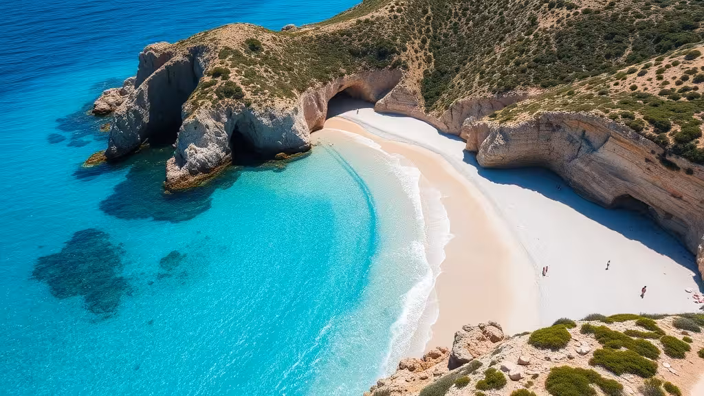Plage de Tamarone au Cap Corse : crique sauvage avec sable fin et eaux turquoise méditerranéennes