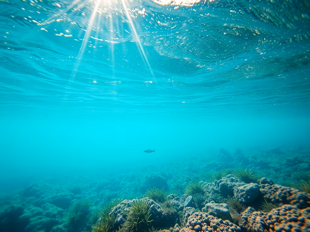 Eau cristalline du Grand Sperone : snorkeling avec vue sur la vie marine et fonds rocheux.