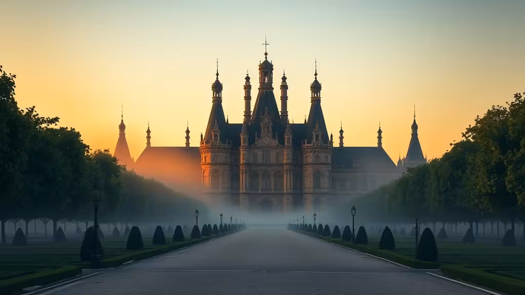 Château emblématique de la région Centre France et de la Loire, architecture Renaissance en lumière dorée