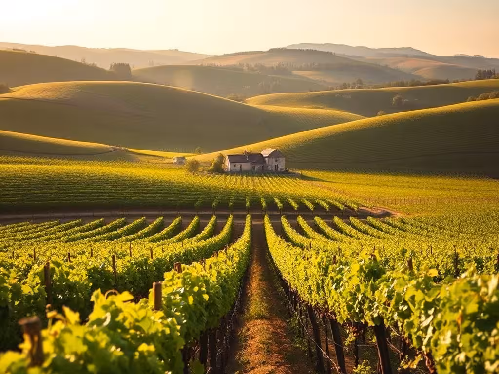 Vignoble Touraine paysage viticole rangées de vignes en région Centre France