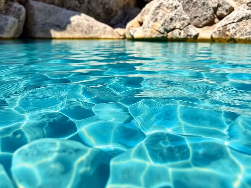 Vasque naturelle de la Solenzara avec eau turquoise et rochers de granit.