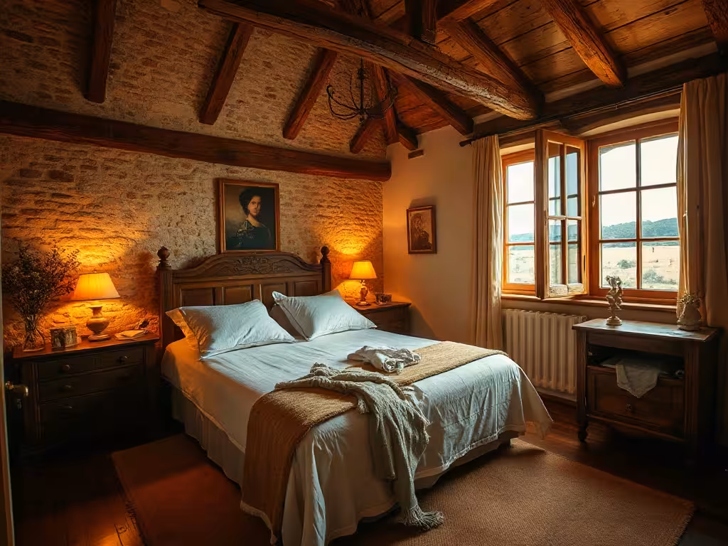 Chambre d'hôtel de charme en Provence avec ambiance romantique et confortable pour un séjour en amoureux